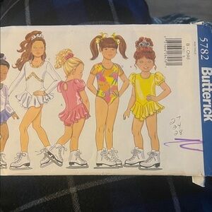 Butterick Sewing Pattern Leotard Bodysuit 5 Styles Size 2T-6X Ruffle Skirt UC